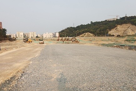 深圳龙岗区云科智慧园生态超疏水土施工便道2021年